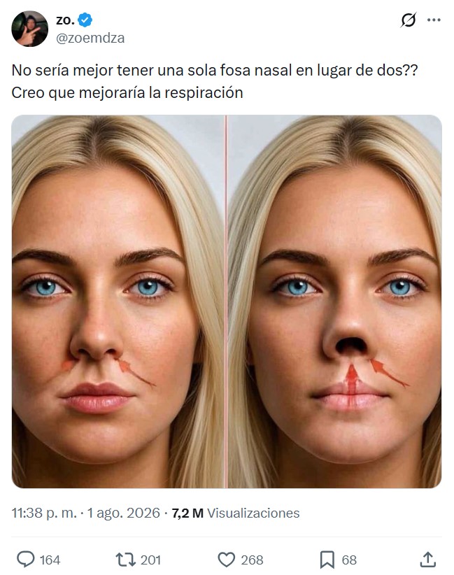 Friendly reminder de por qué no tenemos una fosa nasal