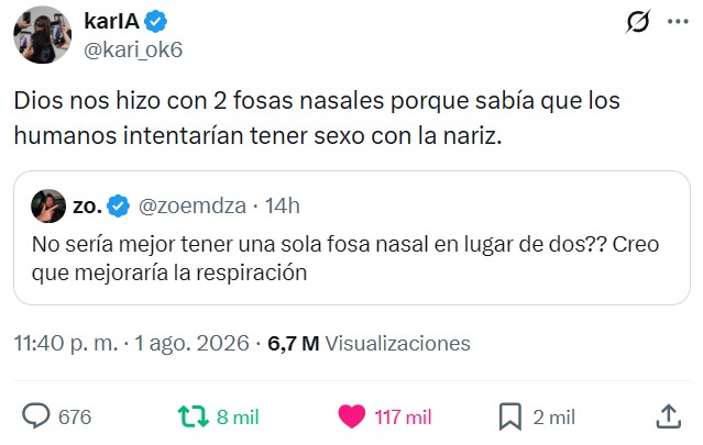Friendly reminder de por qué no tenemos una fosa nasal