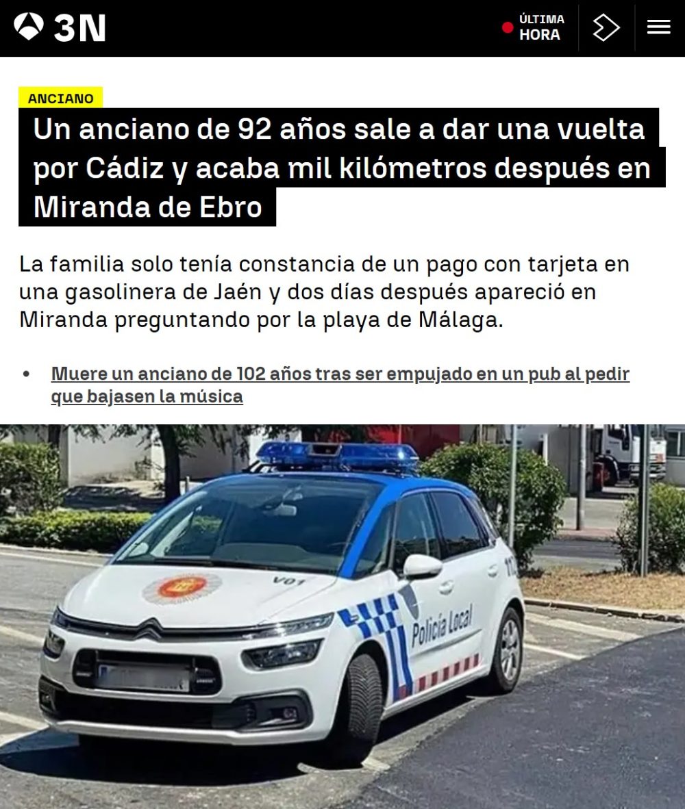 El abuelo se fue a por tabaco.
