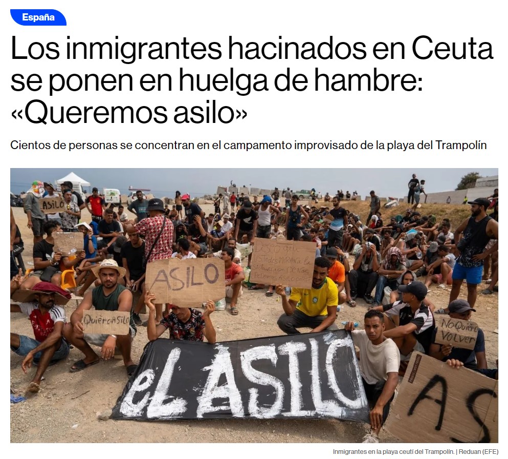 Los inmigrantes de Ceuta se declaran en huelga de hambre.