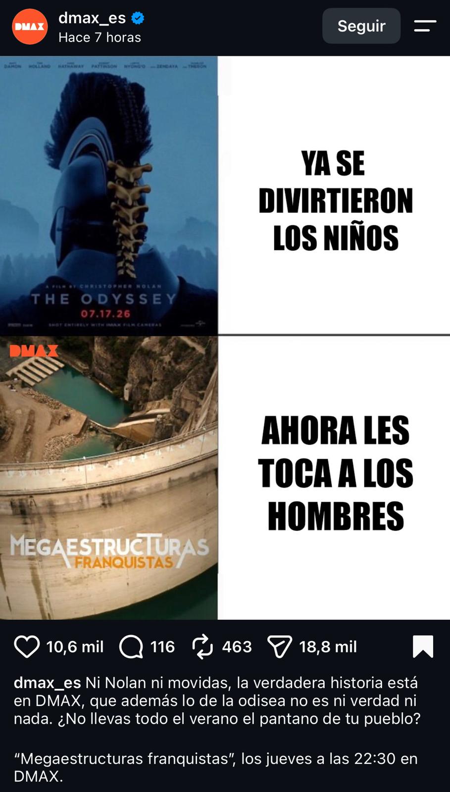 La cuenta oficial de Discovery Max...