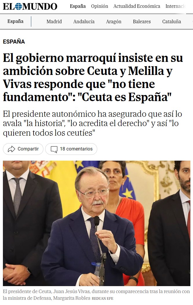 El ministro de justicia de Marruecos ha dicho que la soberanía de Ceuta y Melilla está en discusión.