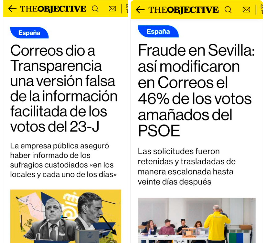 En la única denuncia tramitada contra Correos en Albaide de Aljarafe (Sevilla), la Guardia Civil encontró que en esa oficina, el 46% de los votos habían sido manipulados en favor del PSOE.