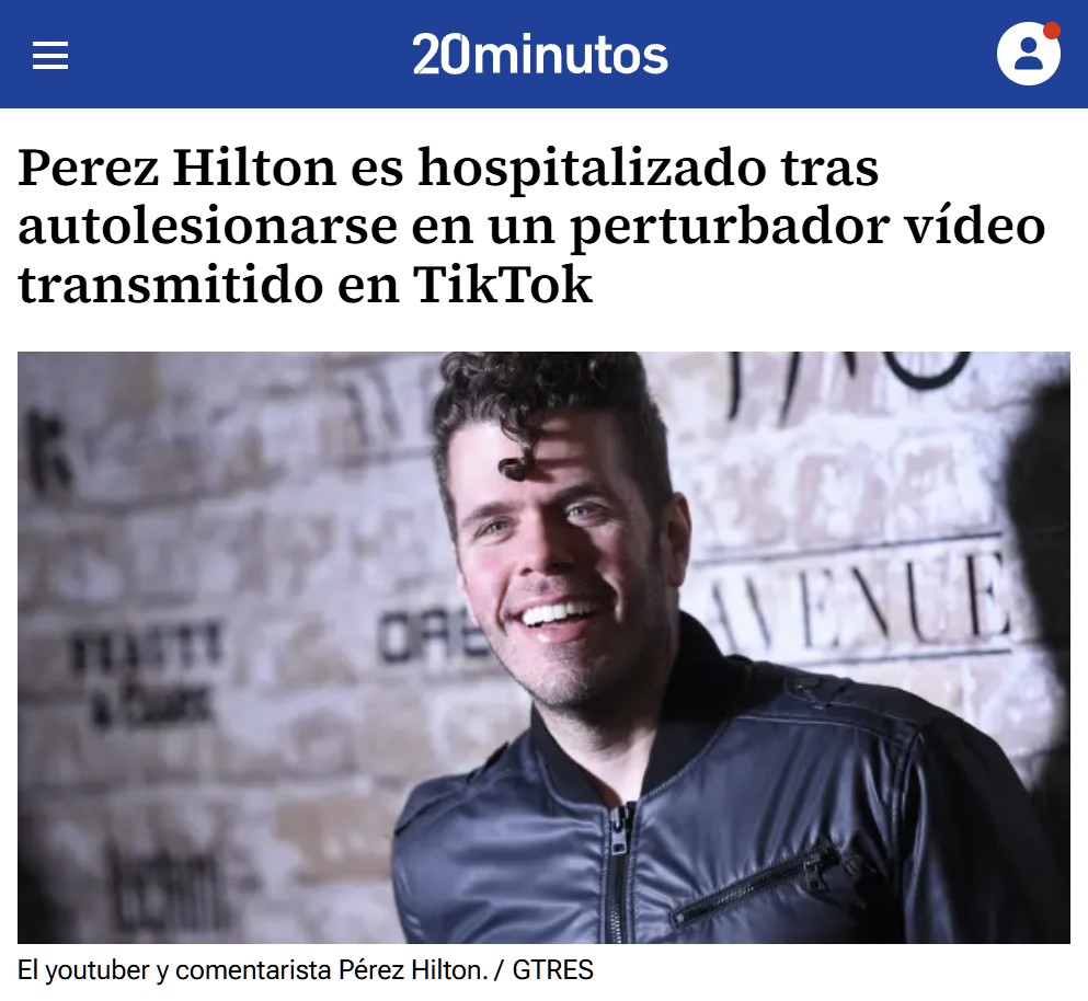 Yo entrando en Twitter y topándome de golpe con el vídeo de Perez Hilton.