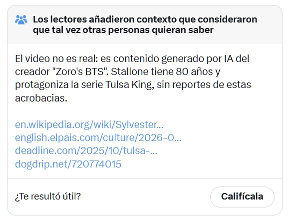 Stallone hace esto con 80 años y yo me levanto de la silla y me suenan las rodillas como cuando partes un cochinillo.