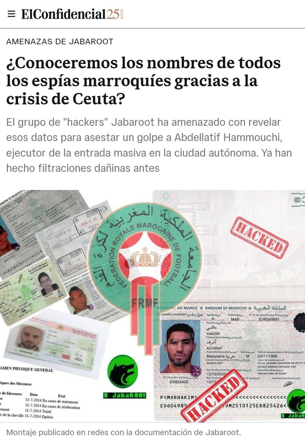 Un grupo de hackers publica la lista de espías marroquís infiltrados en Ceuta.