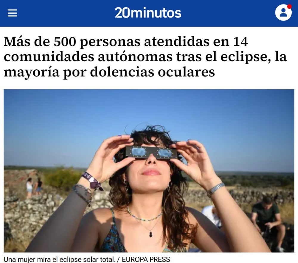 Llados critica a los 'brokies' que vio el eclipse con sus gafas de cartón.