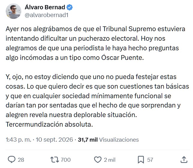 Nos estamos alegrando de cosa que deberían ser normales...