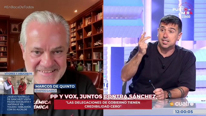Marcos de Quinto después de que Ramón Espinar le llame fascista por recordar que se lucró con una vivienda pública otorgada a dedo por gente del entorno de su padre corrupto: "A mí no me vuelve a insultar este imbécil".