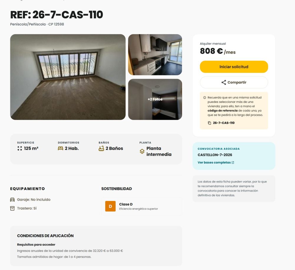 Los pisos del nuevo portal público de vivienda "asequible" son más caros que los del mercado libre (y encima están sin amueblar).