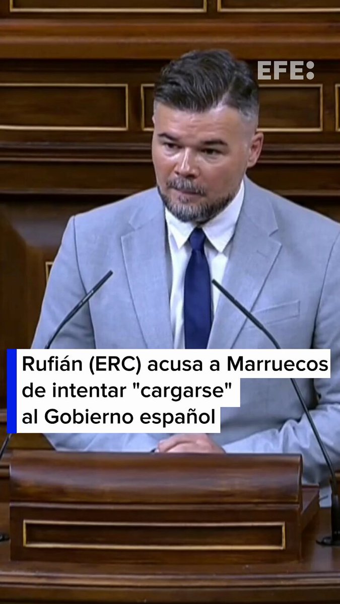 Rufián acusa a Marruecos de enviar 80.000 personas a su frontera para "cargarse" al Gobierno con la colaboración de EEUU, Israel y la derecha y ultraderecha española. Además, ha calificado de "pusilánime" al Ejecutivo por su actitud ante Rabat.