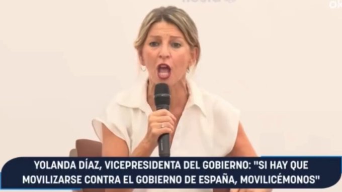 Yolanda Díaz, vicepresidenta del Gobierno. pide movilizarse contra el Gobierno.