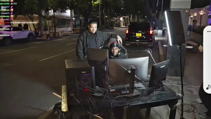 Los guardaespaldas del streamer colombiano 'Piquiña' evitan que sea asaltado mientras stremeaba en la calle.