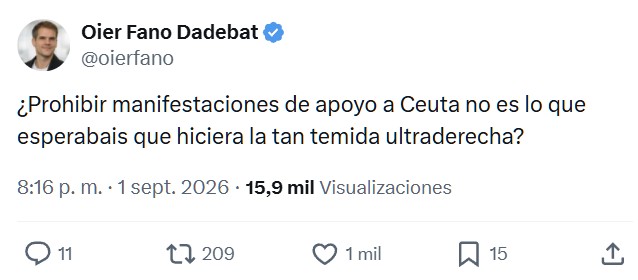 Este es el primer folio de la instrucción que el PSOE ha mandado a sus alcaldes para que NO se sumen a las concentraciones en solidaridad con los ceutíes del próximo día 2.