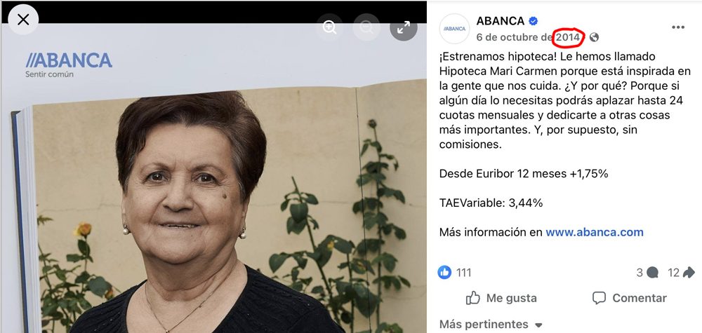 No les da para más: la hipoteca "Mari Carmen" de Abanca existe desde 2014.