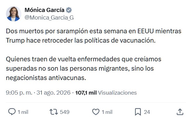 Mónica García es mediocre hasta para decepcionar. No se ha ido aún y ya nos estamos olvidando de ella.
