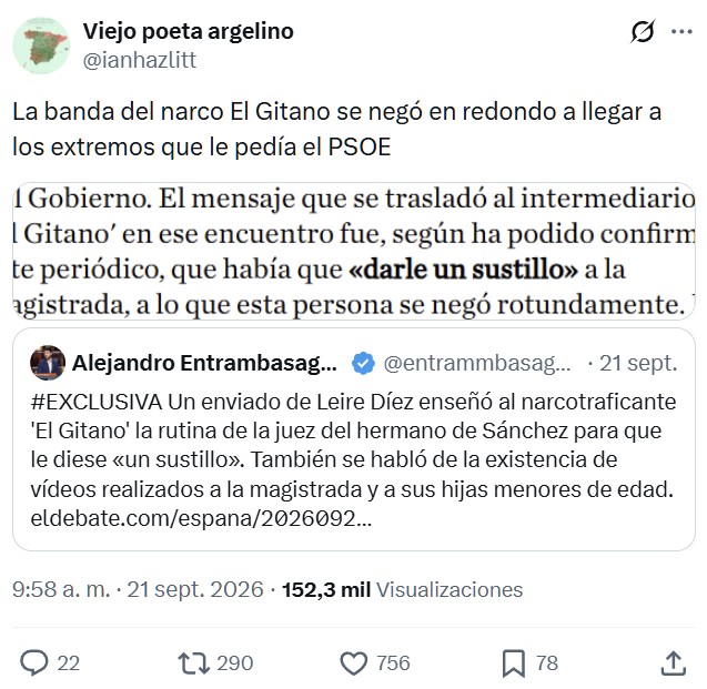 Cómo será el tema para que una banda de narcos le diga al PSOE que sus ilegalidades van contra su código deontológico.