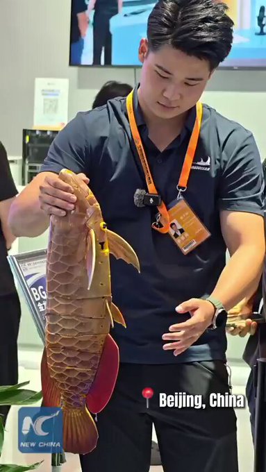China presenta sus nuevos peces robóticos autónomos para la vigilancia submarina.