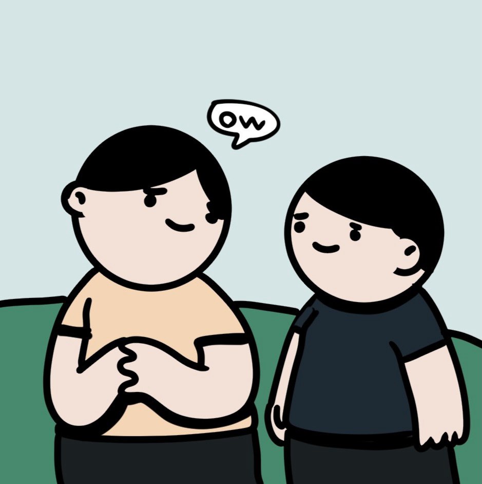 Happy two friends.