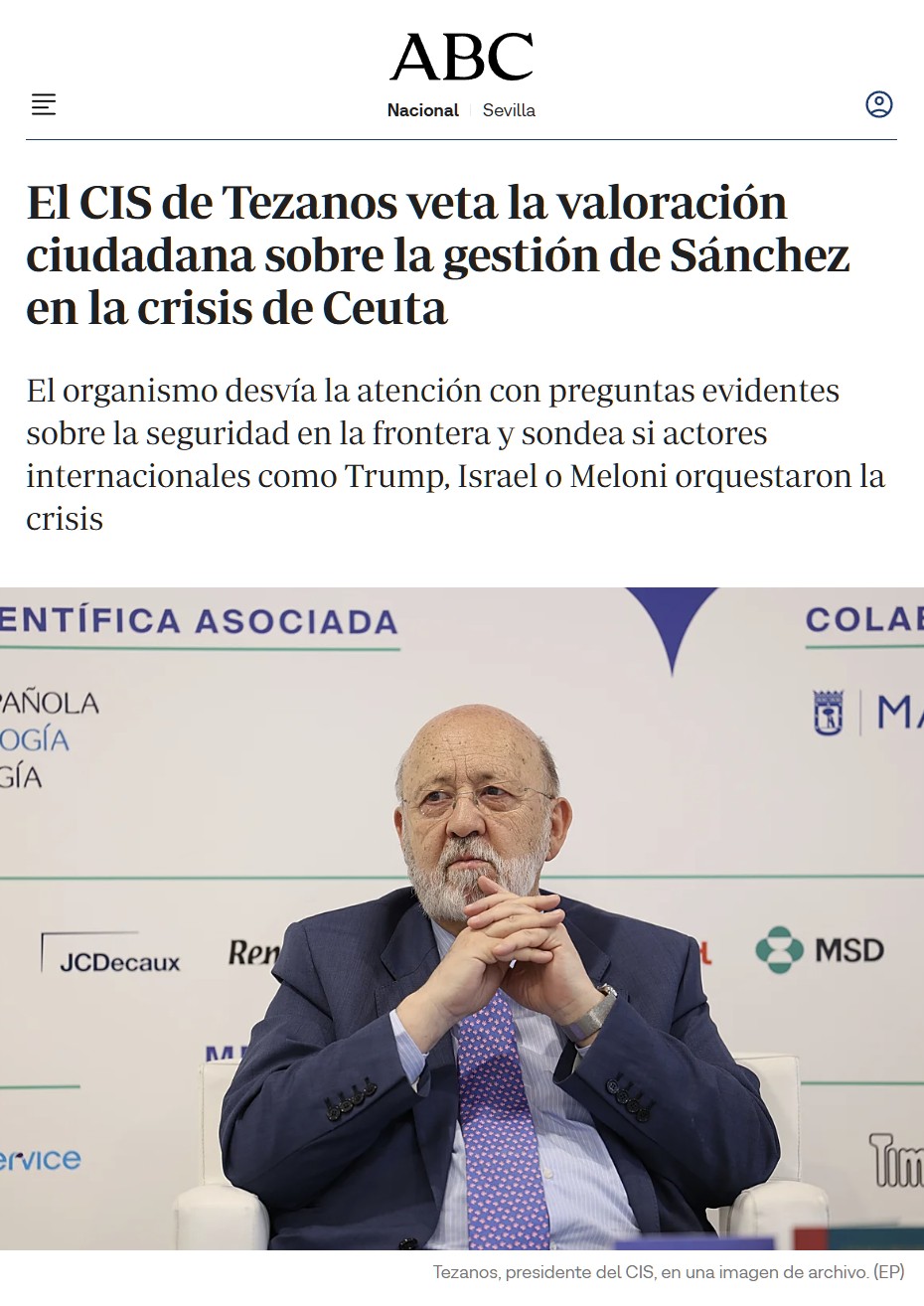 El CIS no quiere preguntar sobre la crisis de Ceuta. Por lo que sea.