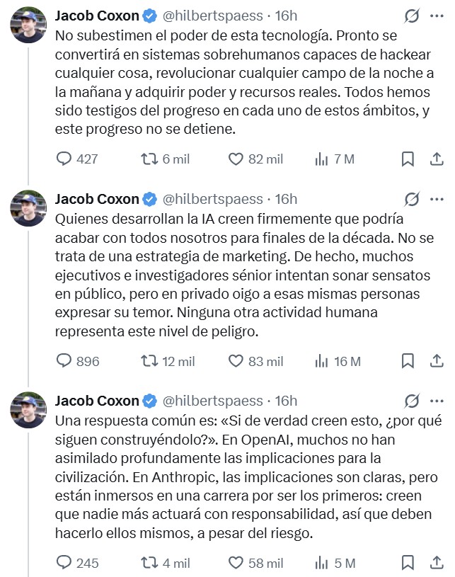 Otro ingeniero que dimite porque cree que la IA nos va a acabar mаtаndo a todos.
