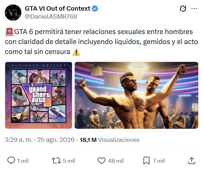 GTA 6 os permitirá salir del armario virtualmente.