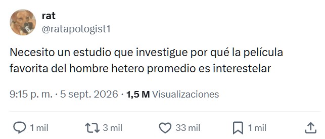 ¿Por qué la película favorita de muchos hombres es Interestelar?