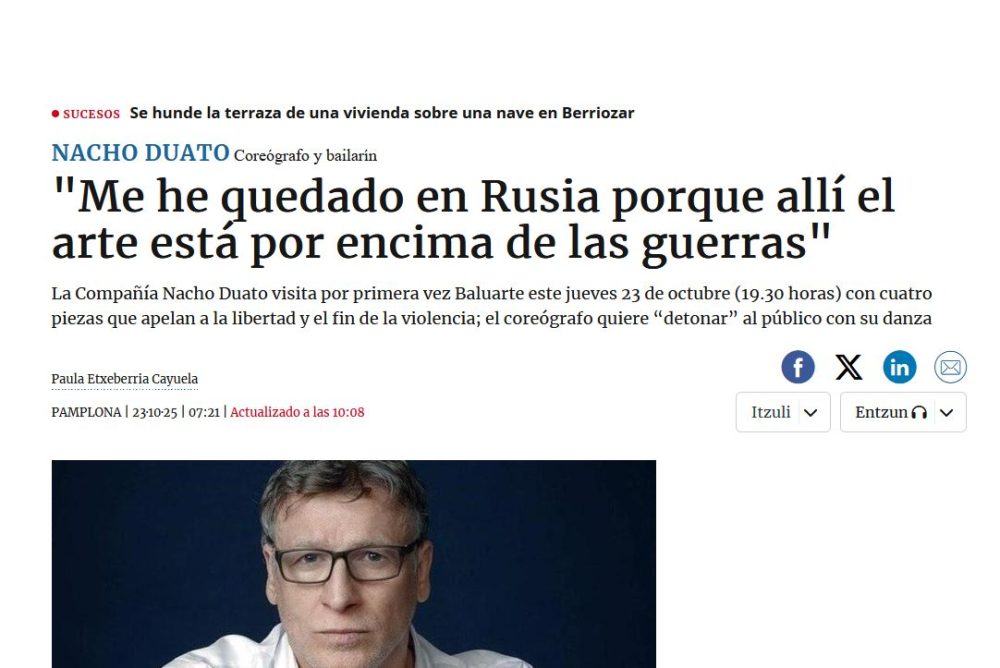 "El Arte está por encima de la Guerras" ...sólo cuando a Nacho le parece bien.