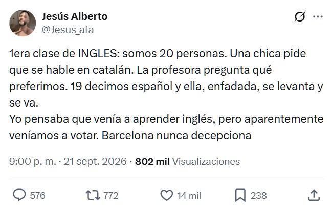 Irónicamente la prioridad para todos era aprender idiomas y ella estaba en contra.