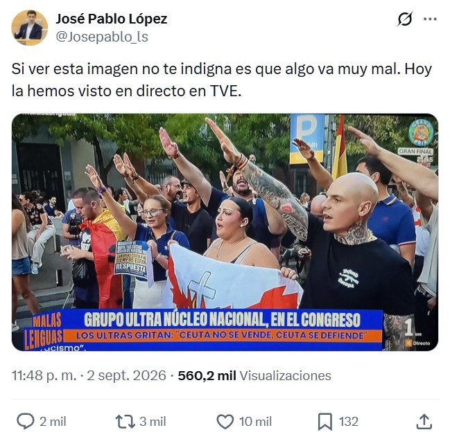 José Pablo López, presidente de RTVE, haciendo realidad el clásico meme.