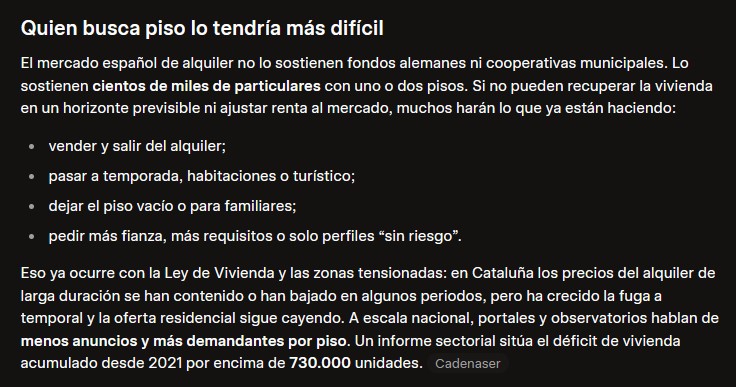 A Julen le parece que hay demasiados pisos en alquiler y propone medidas para que mañana desaparezcan más de la mitad.