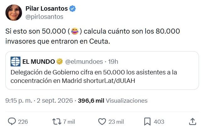 "Delegación de Gobierno cifra en 50.000 los asistentes a la concentración en Madrid"
