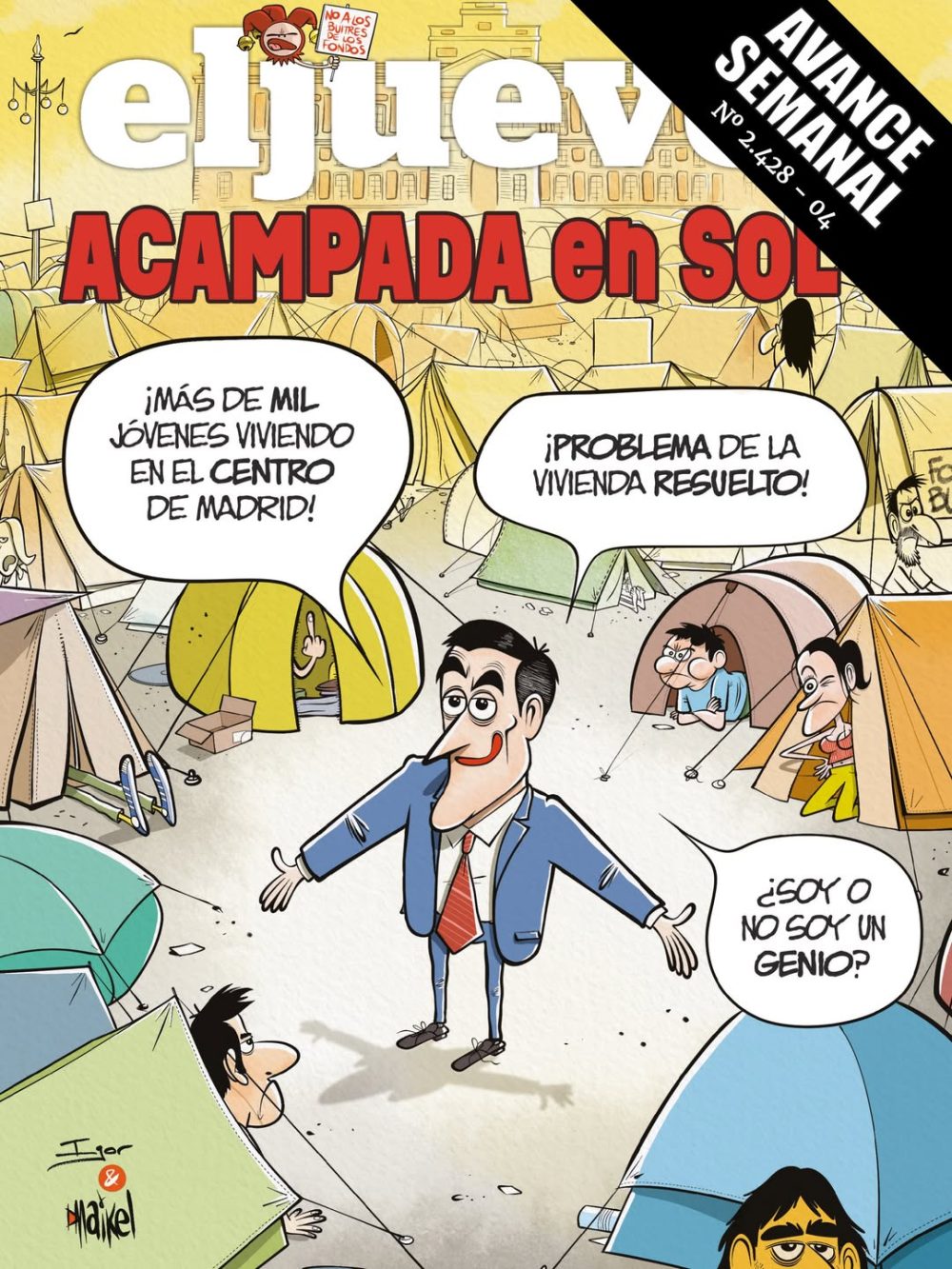 El Jueves publicando una portada criticando al gobierno de Perro... pedid un deseo.