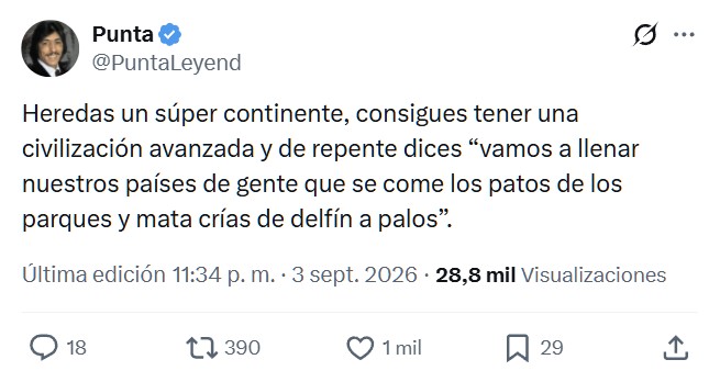Un bombero impide que un inmigrante ilegal se lleve una oca para comérsela.
