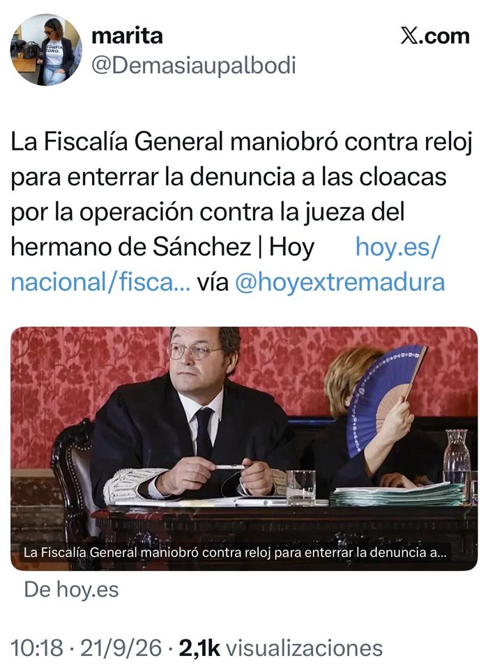 Un enviado de Leire Díez enseñó al narcotraficante 'El Gitano' la rutina de la juez del hermano de Sánchez para que le diese «un sustillo». También se habló de la existencia de vídeos realizados a la magistrada y a sus hijas menores de edad.