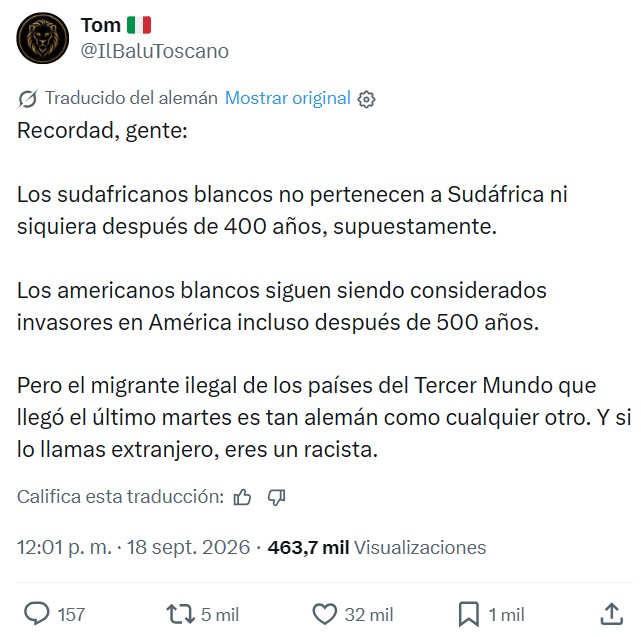 Soberanía sí... pero solo para la gente con la piel más oscura.