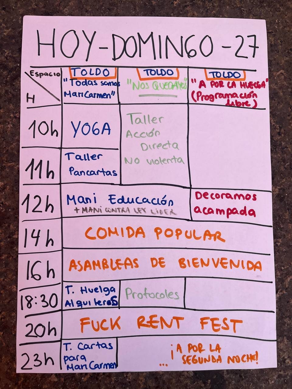 ¿Es el "15M de la vivienda" o el horario de un colegio?