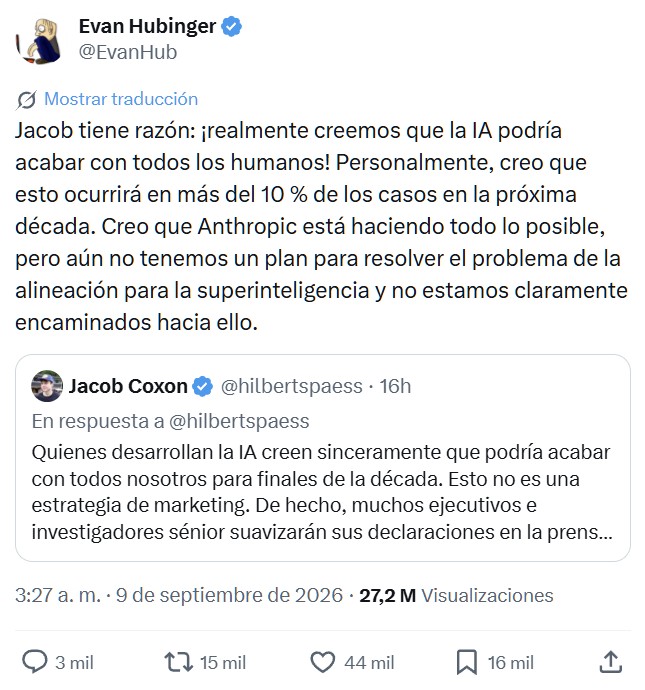Otro ingeniero que dimite porque cree que la IA nos va a acabar mаtаndo a todos.
