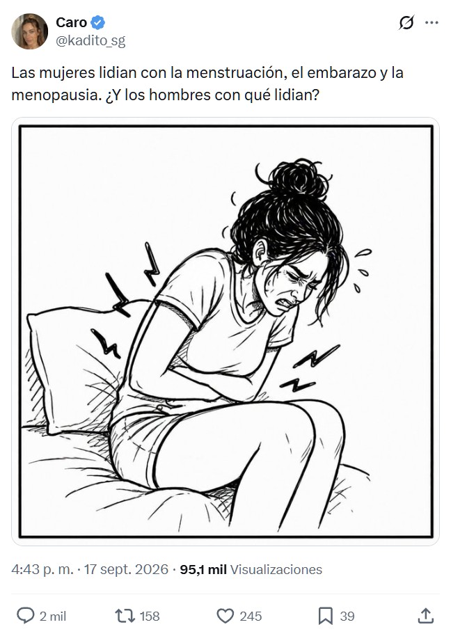 Con la mujer.