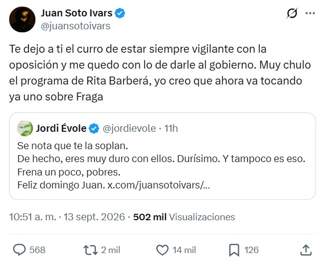 Pique entre Soto Ivars y Jordi Ébola.