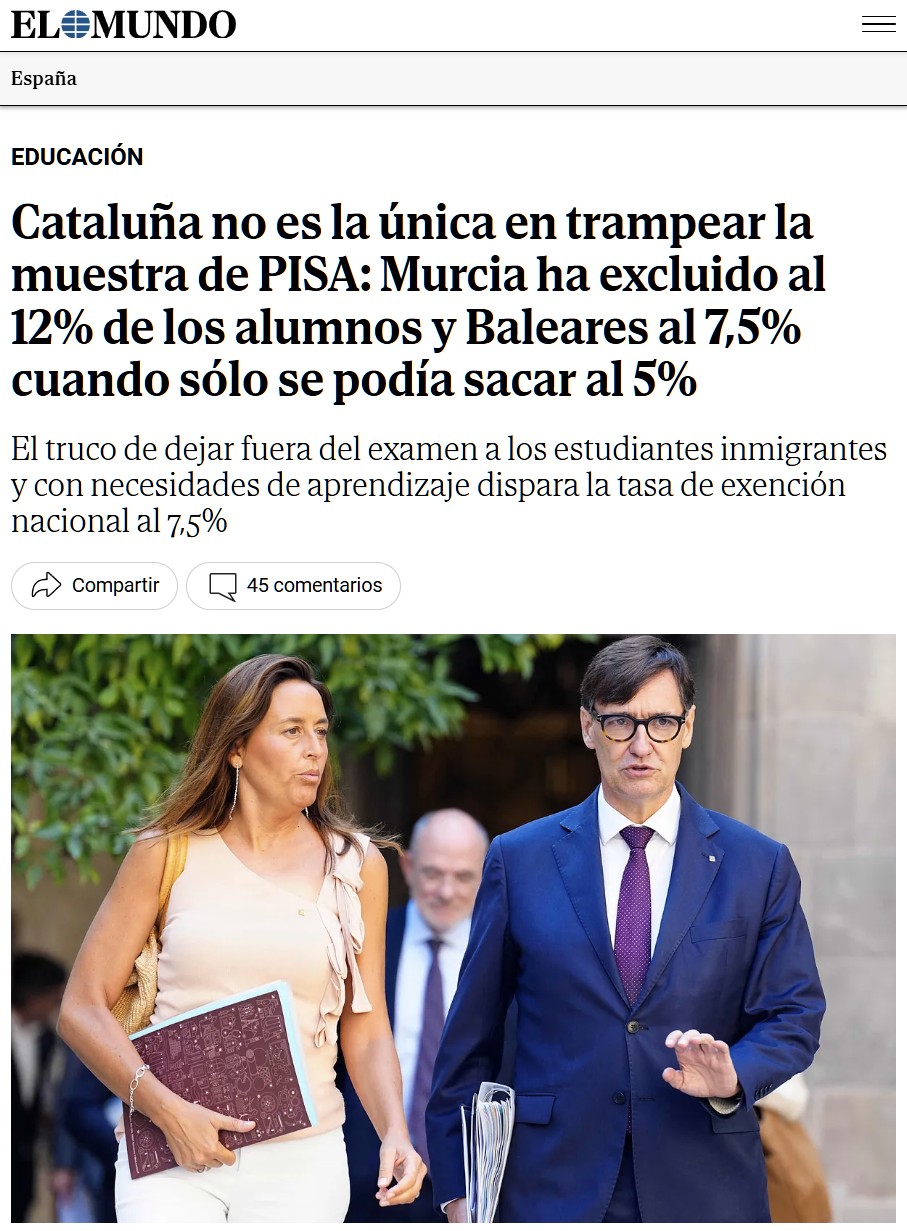 Los resultados de algunas comunidades en el informe PISA deberían ser aún peores.