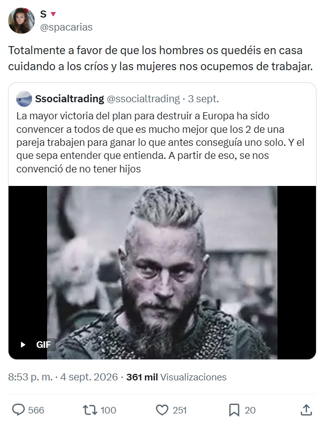 Si uno es intelectualmente honesto, es imposible separar el colapso de occidente de la lucha contra los roles de género.