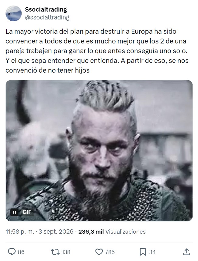 Si uno es intelectualmente honesto, es imposible separar el colapso de occidente de la lucha contra los roles de género.