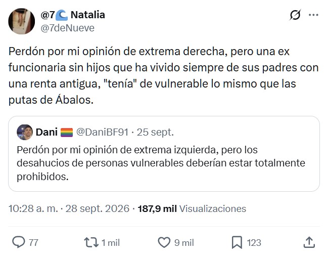 Cuanta más información del alquiler de Maricarmen sale a la luz, más ridículo parece el nuevo mártir que se ha inventado la "izquierda".