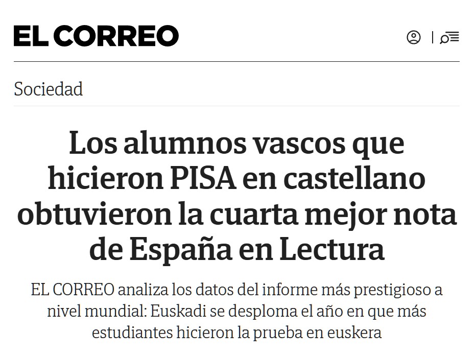 Es vox populi que estudiar en euskera es un handicap que acaba repercutiendo en las notas.
