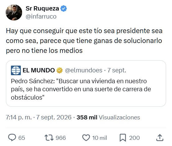 Pedro Sánchez: "Buscar una vivienda en nuestro país, se ha convertido en una suerte de carrera de obstáculos"