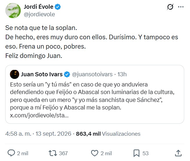 Pique entre Soto Ivars y Jordi Ébola.
