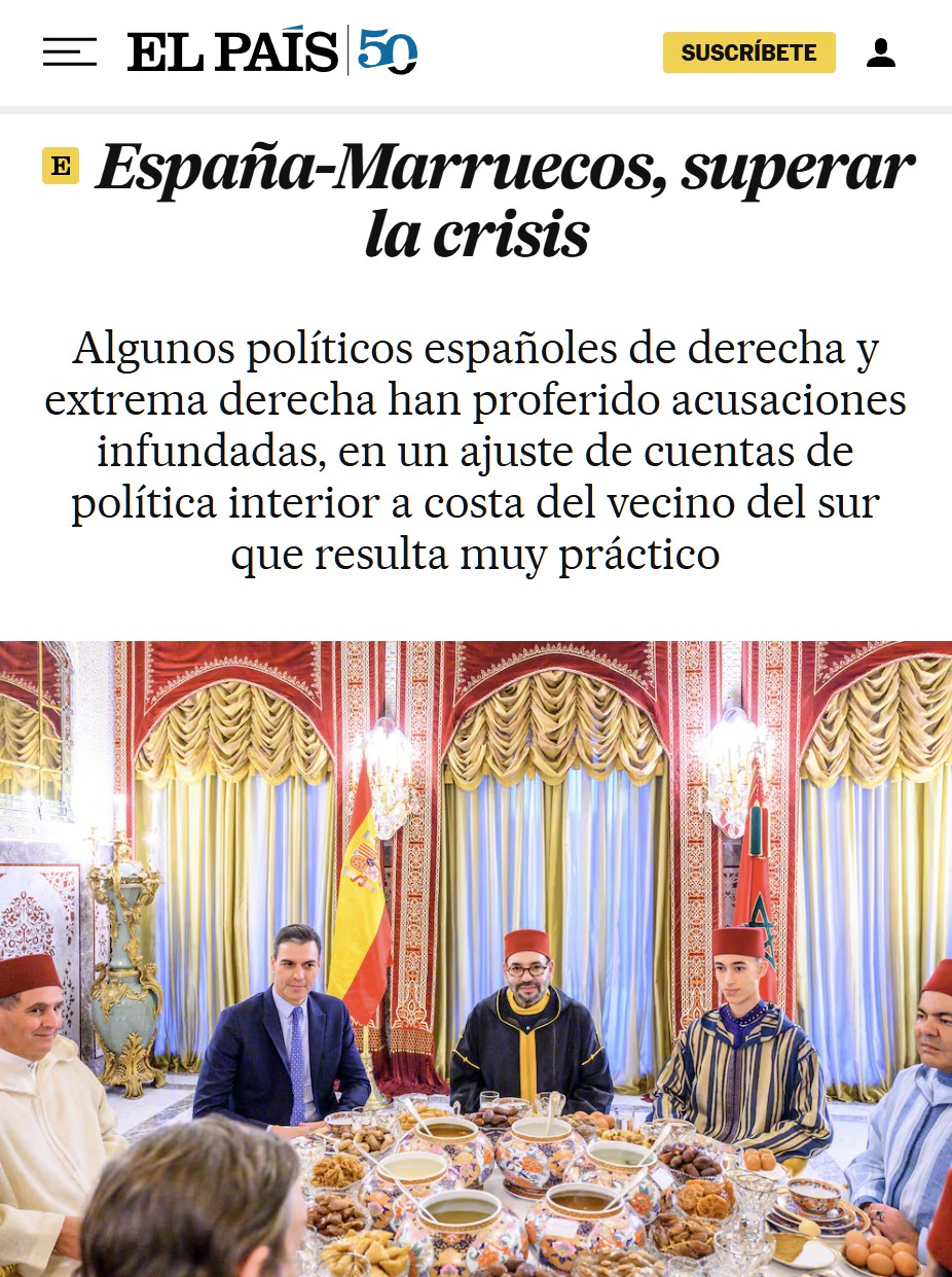 Acabo de leer esta oración en El País: “Llegar a un acuerdo para devolver Ceuta y Melilla a Marruecos sería un gesto histórico y realista”.
