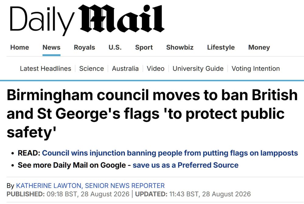 Birmingham prohibirá el uso de la bandera nacional por considerarla intimidatoria para las minorías étnicas. Pena: cárcel 1 o 2 años.