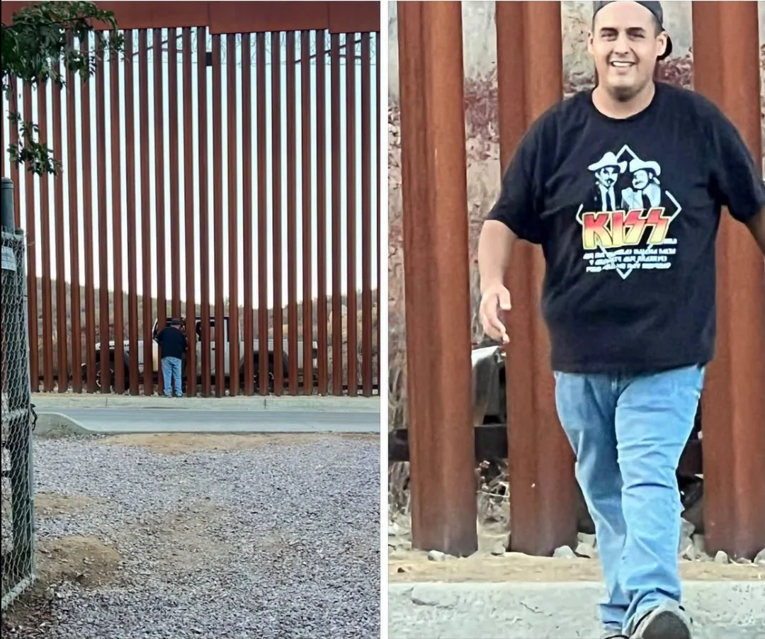 El dueño de una hamburguesería mexicana entrega un pedido para llevar a través de la frontera entre Estados Unidos y México a agentes de la CBP (Oficina de Aduanas y Protección Fronteriza).